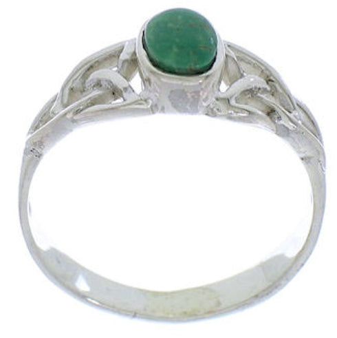 Genuine Silver Turquoise Southwestern Jewelry Ring Size 5-3/4 UX32282